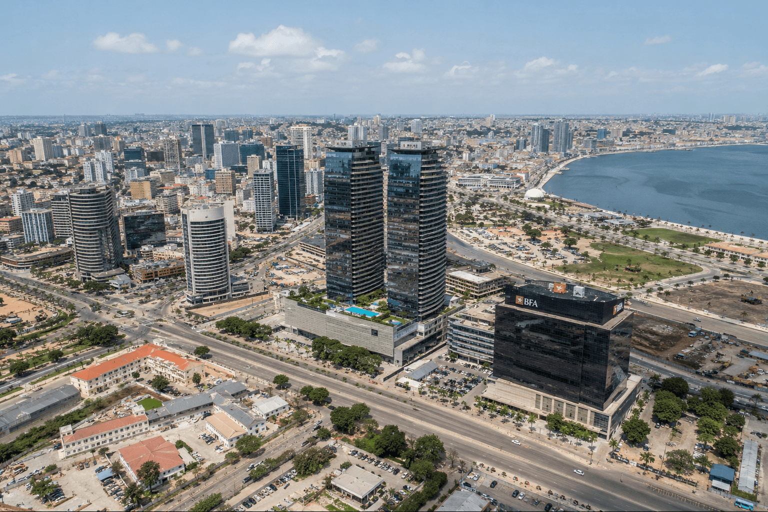 Vue aérienne de Luanda, capitale de l'Angola